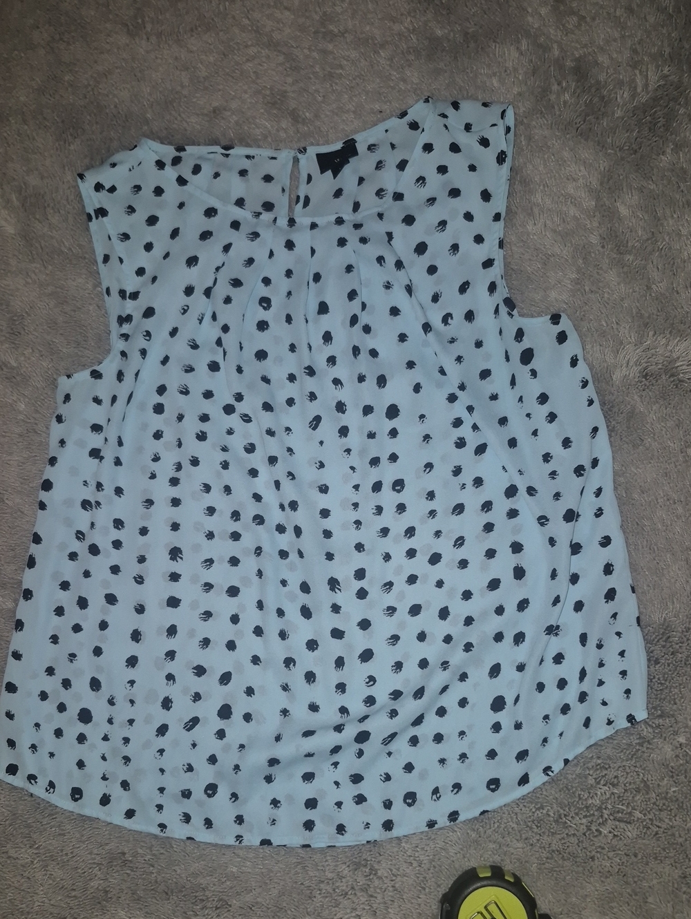 Worthington Light Blue Polka Dot Sleeveless Blouse